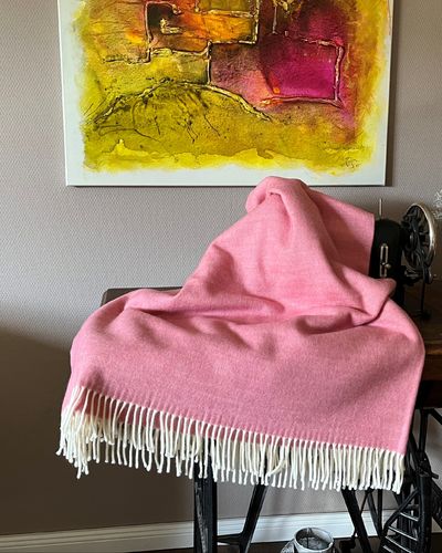 Ascona Fischgrät Wolldecke rosa