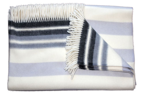 Blanket "Blavand" grey striped