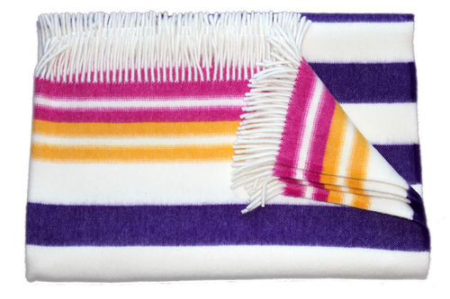 Blanket "Blavand" purple yellow striped