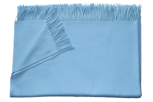 Blanket "Toscana" unicolour light-blue