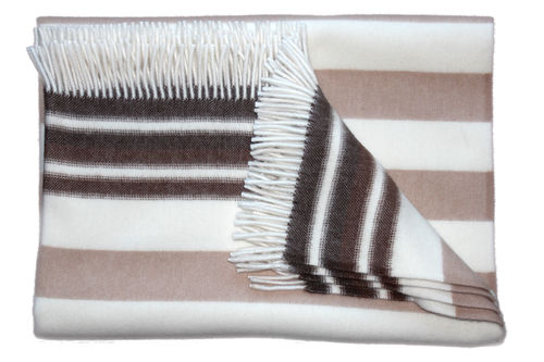 Blanket "Blavand" beige-brown striped